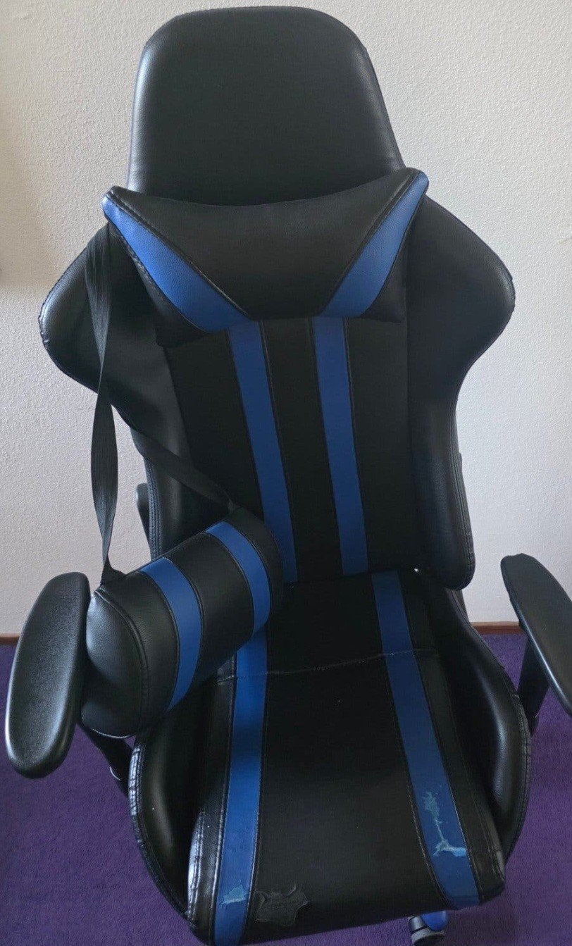 Gaming bureaustoel - Zwart/Blauw, Ophalen, Gebruikt, Zwart, Gaming bureaustoel