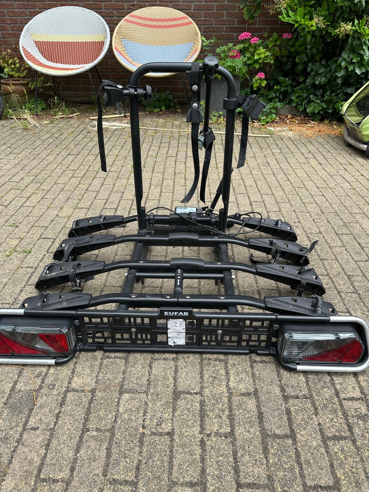 EUFAB Amber 4 Fietsendrager voor Trekhaak, Auto diversen, Fietsendragers, Gebruikt, Trekhaakdrager, 3 fietsen of meer, Elektrische fiets