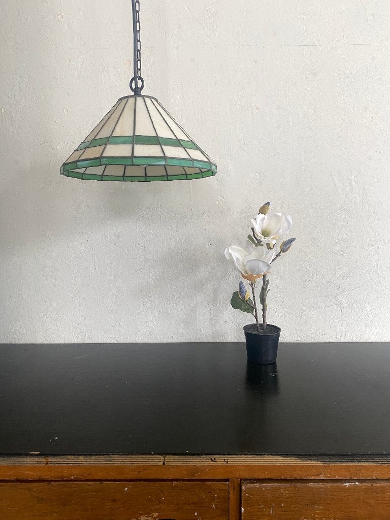 Tiffany-stijl hanglamp, Huis en Inrichting, Lampen | Hanglampen, Ophalen, Gebruikt, Art deco, Glas