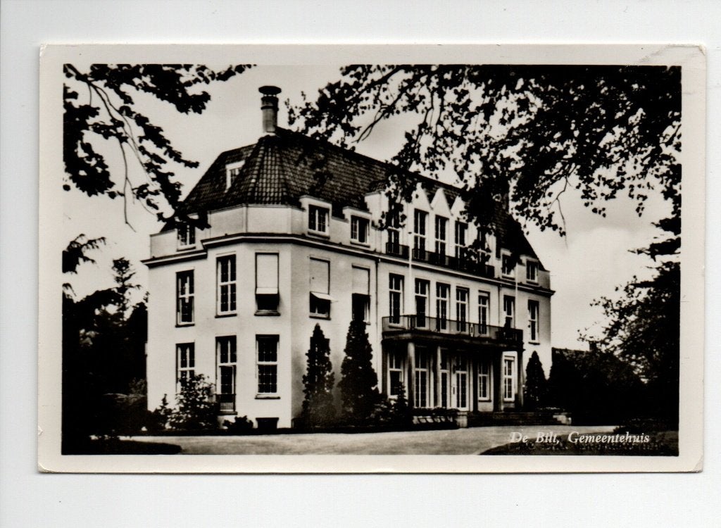De Bilt. Oude foto Gemeentehuis. **, Verzenden, 1940 tot 1960, Ongelopen, Utrecht