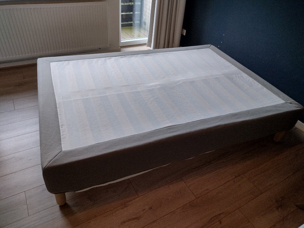 Twijfelaar van IKEA: onderstel, matras, oplegmatras, Huis en Inrichting, Ophalen, Gebruikt, 140 cm, Twijfelaar