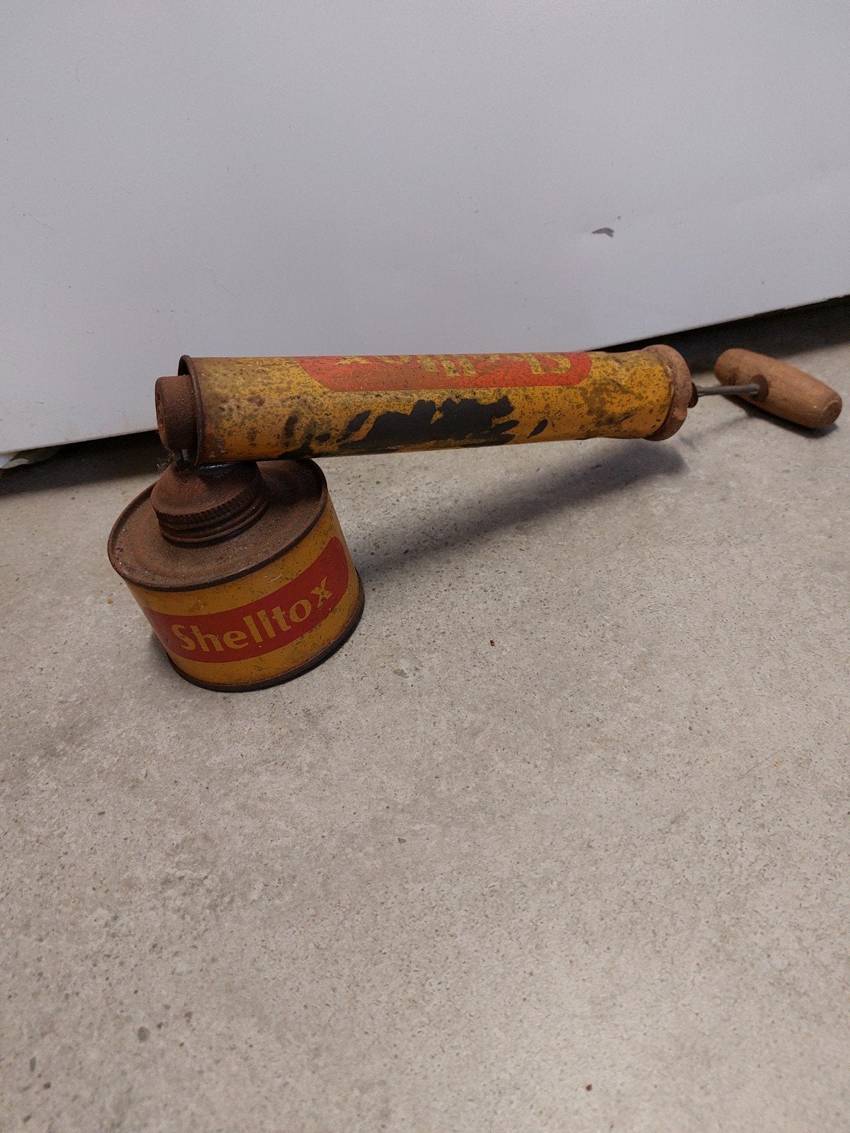 Shelltox gifspuit flitspuit shell vintage retro antiek, Ophalen of Verzenden, Gebruikt