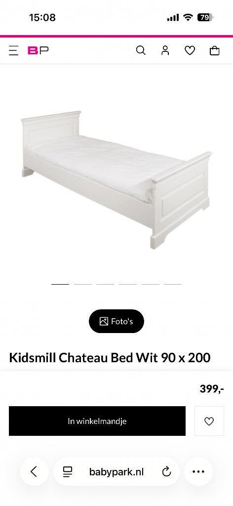 Kidsmill kinderbed 90/200, Ophalen, 85 tot 100 cm, Gebruikt, Lattenbodem
