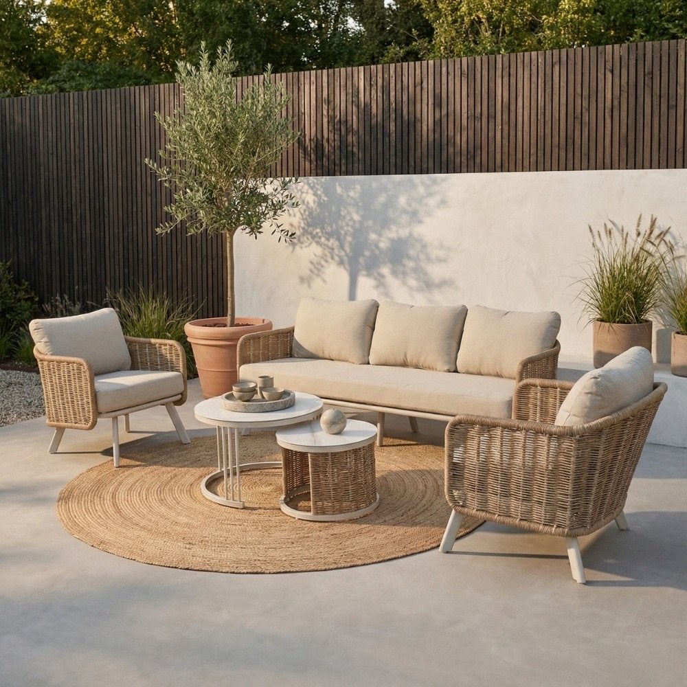Bologna stoel-bank loungeset | aluminium + wicker | 5 pers., Ophalen, 5 zitplaatsen, Aluminium, NVT