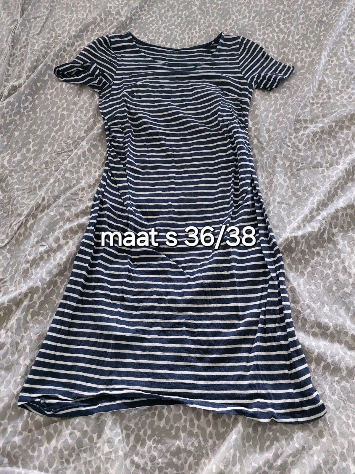 Gestreept positie Zomerjurkje Maat S 36/38, Kleding | Dames, Positiekleding, Ophalen of Verzenden, Gedragen, Maat 36 (S), Blauw
