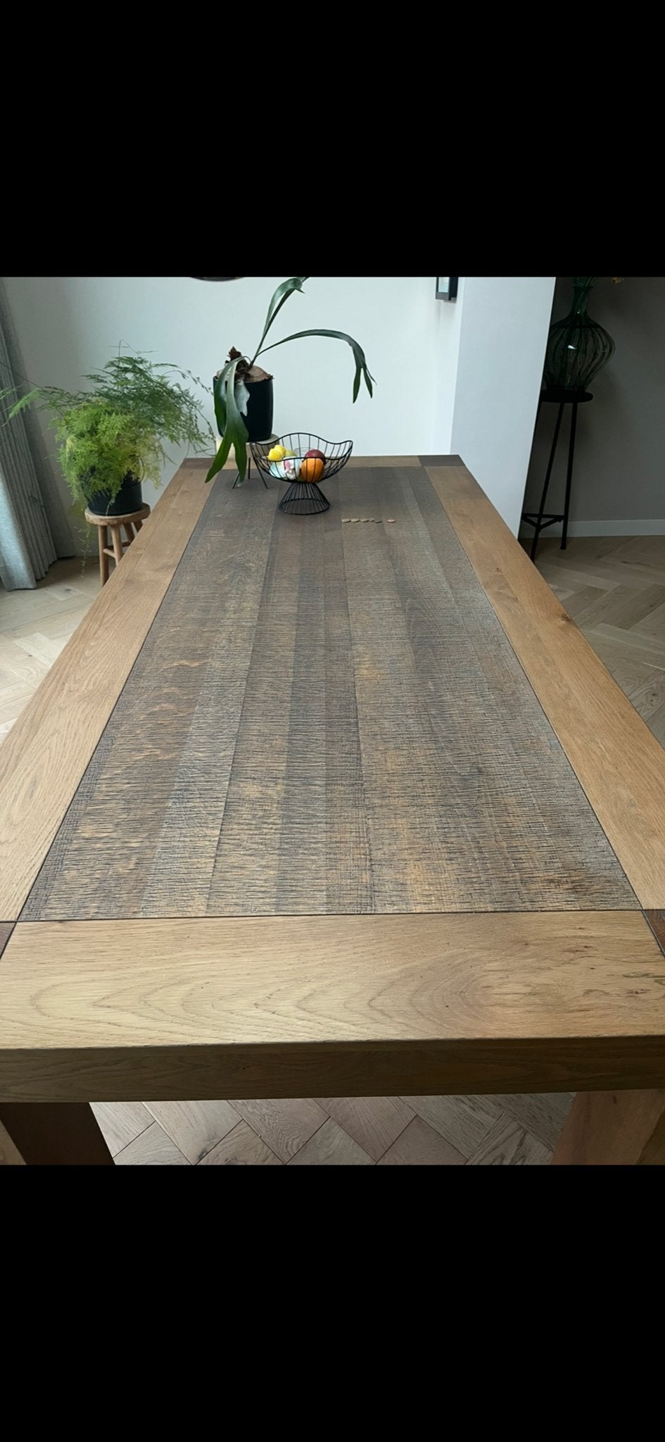 Mooie eikenhouten tafel van de Bommel (225x100 cm), Ophalen, Gebruikt, 100 tot 150 cm, Eikenhout