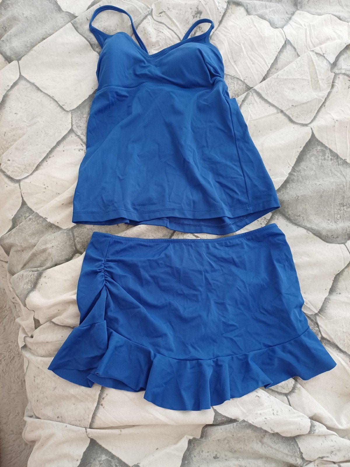Blauwe tankini met rokje - Maat 38, Kleding | Dames, Badmode en Zwemkleding, Overige typen, Blauw, Ophalen of Verzenden, Onbekend