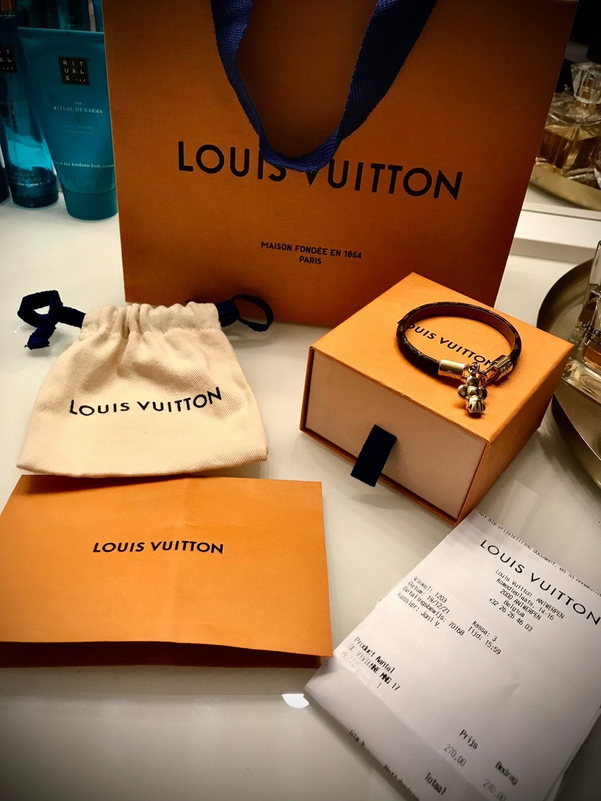 Louis Vuitton Vivienne Armband - Zo goed als nieuw, Bruin, Leer, Ophalen of Verzenden, Zo goed als nieuw