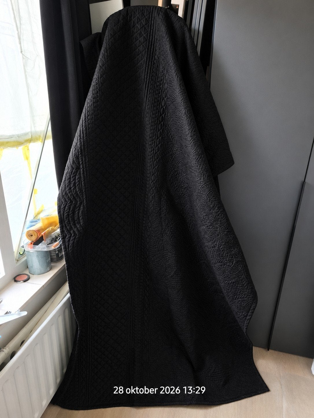Sleeptime bedloper sprei zwart doorgestikt, Ophalen, Eenpersoons, Zwart, Deken of Dekbed