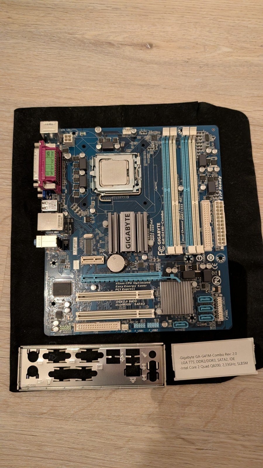 Gigabyte GA-G41M-Combo, Intel Core 2 Quad, koeler, Computers en Software, Gebruikt, DDR2, Intel, Socket 775