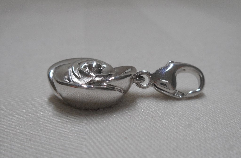 Zilveren Zinzi bedel /hanger massieve  roos nr.084, Overige merken, Verzenden, Zo goed als nieuw, 1 bedel