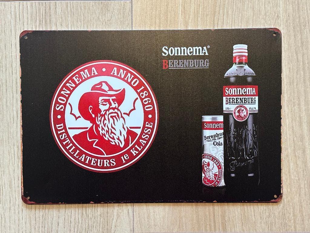 Reclamebord Sonnema Berenburg 20x30, Verzamelen, Ophalen of Verzenden, Zo goed als nieuw, Reclamebord
