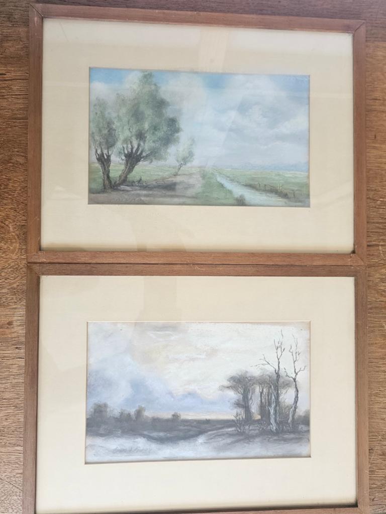 Gesigneerde pasteltekeningen C.M. van Rooy - Landschappen