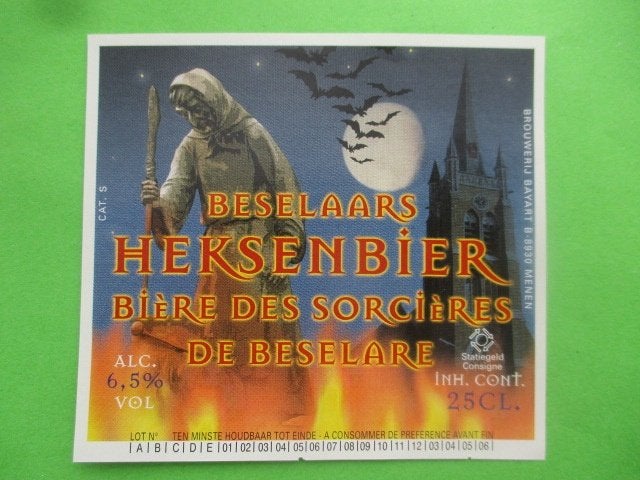 bieretiket Belgie 9-6 (B@ C23) bayart, Verzamelen, Ophalen of Verzenden, Gebruikt, Overige typen, Overige merken