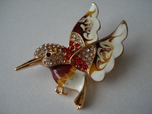 Kolibrie broche, Overige materialen, 4 tot 7 cm, Overige kleuren, Nieuw