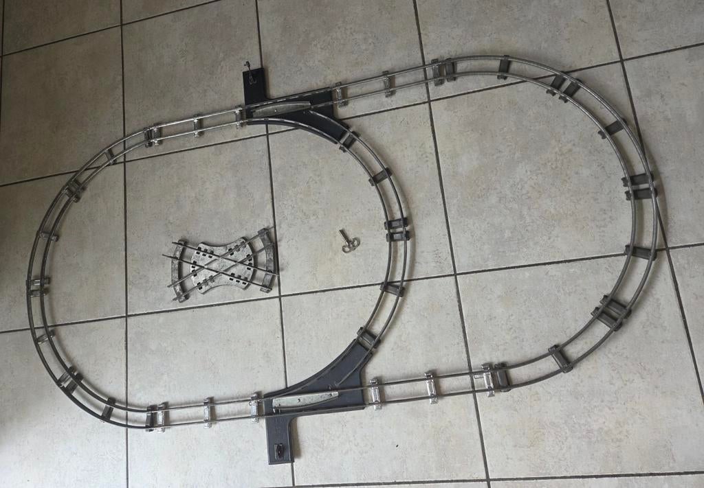 Antieke speelgoedlocomotief met extra wagons en rails., Ophalen of Verzenden, Gebruikt
