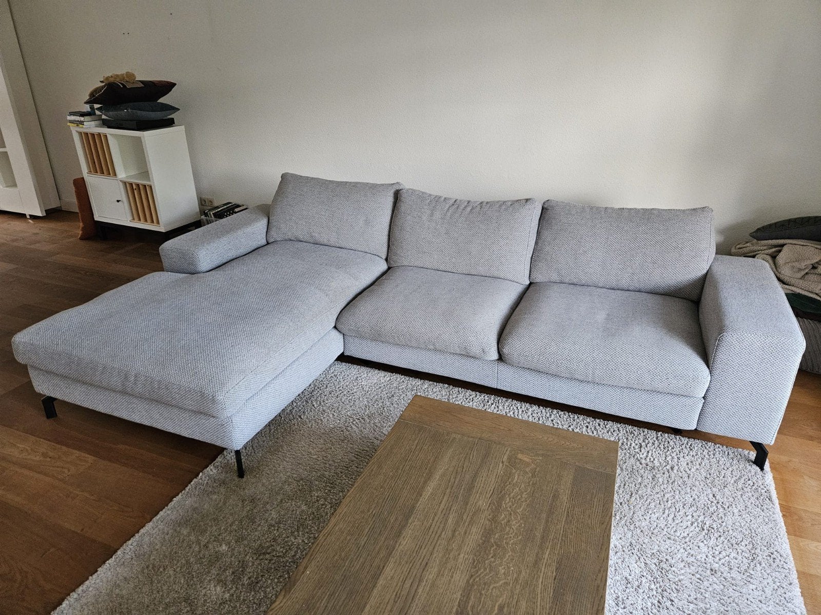Montel Monza Chaise Longue bank - lichtgrijs, Ophalen, Modern, Comfortabel, 250 tot 300 cm, Gebruikt
