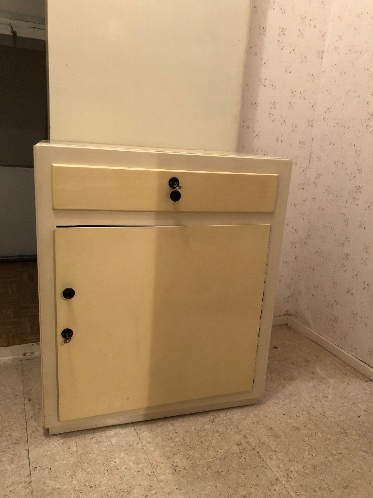 Vintage, antiek witte opbergkast, commode eind 1960, Ophalen
