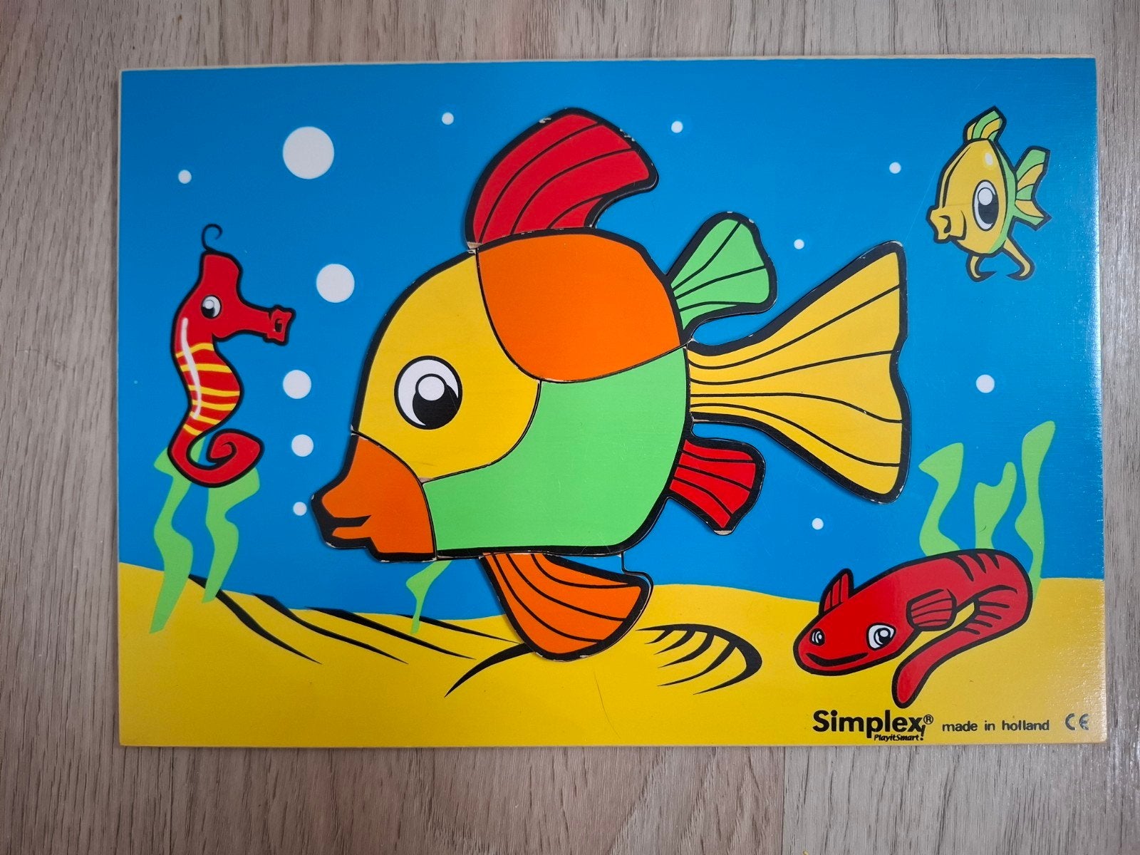 Houten puzzel vis, Ophalen of Verzenden, Minder dan 10 stukjes, Zo goed als nieuw, Van hout