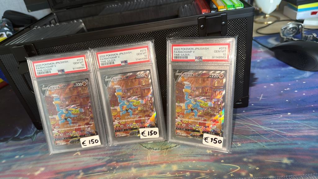 Machamp v alt art japans psa 10 3x beschikbaar, Ophalen of Verzenden, Zo goed als nieuw