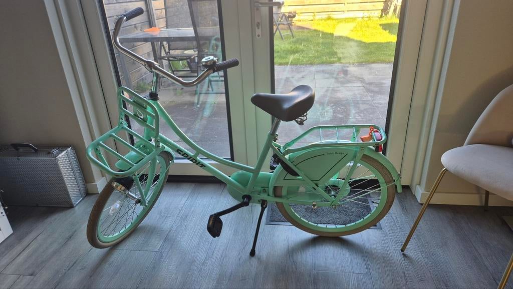 Leuke meiden fiets, 22 inch, groen, Fietsen en Brommers, Ophalen, Terugtraprem, Gebruikt, Minder dan 47 cm