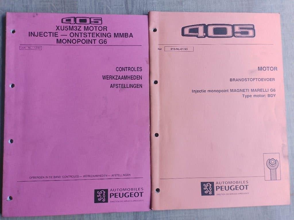 Peugeot 405 dealer werkplaatsboeken 1600 benzine BDY XU5M3Z, Ophalen of Verzenden, Gelezen, Peugeot