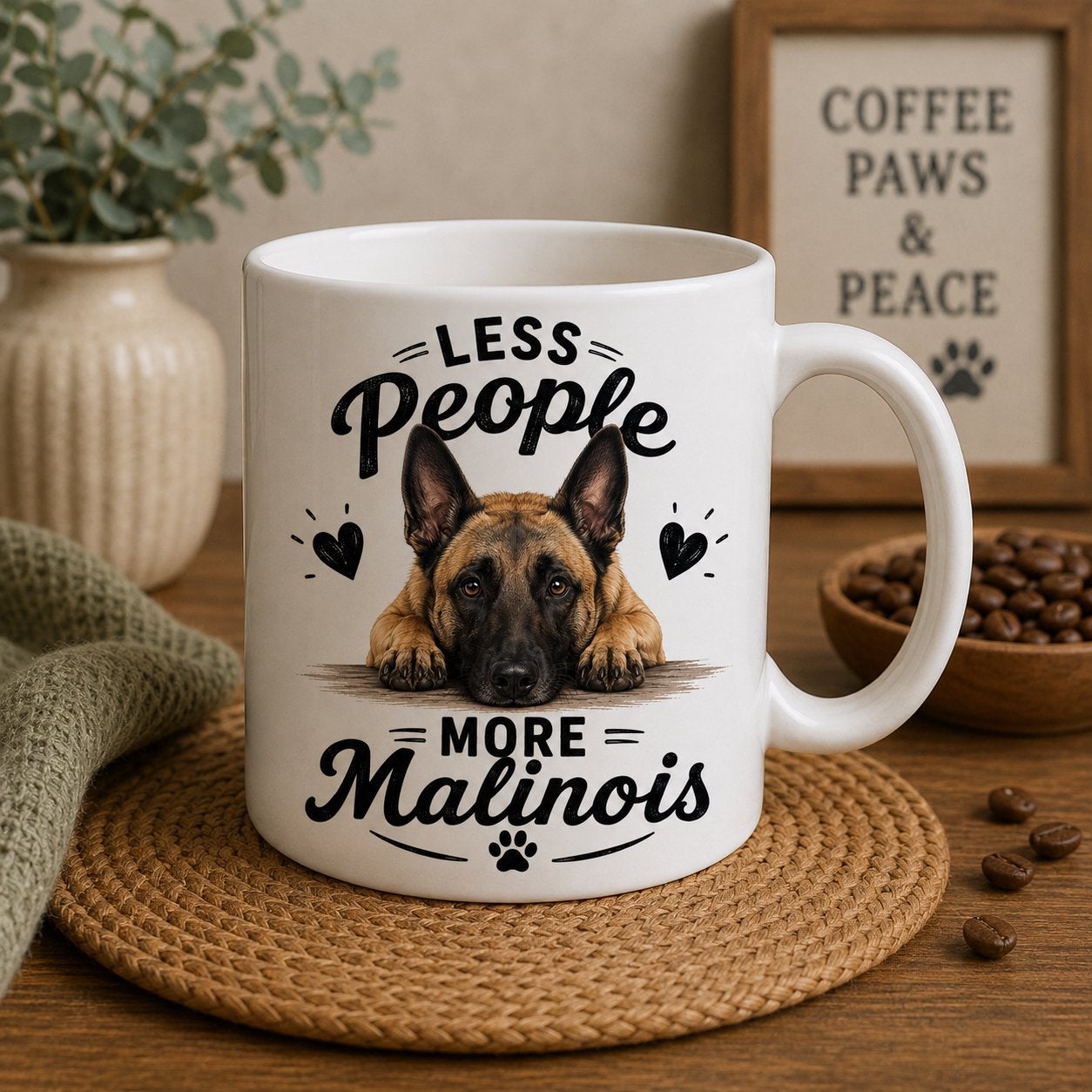 Less People, More Malinois - Mechelse Herder mok, Verzenden, Nieuw