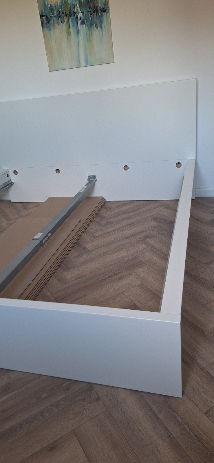 tweepersoons bed, ikea., Huis en Inrichting, Ophalen, Wit, Tweepersoons, Zo goed als nieuw