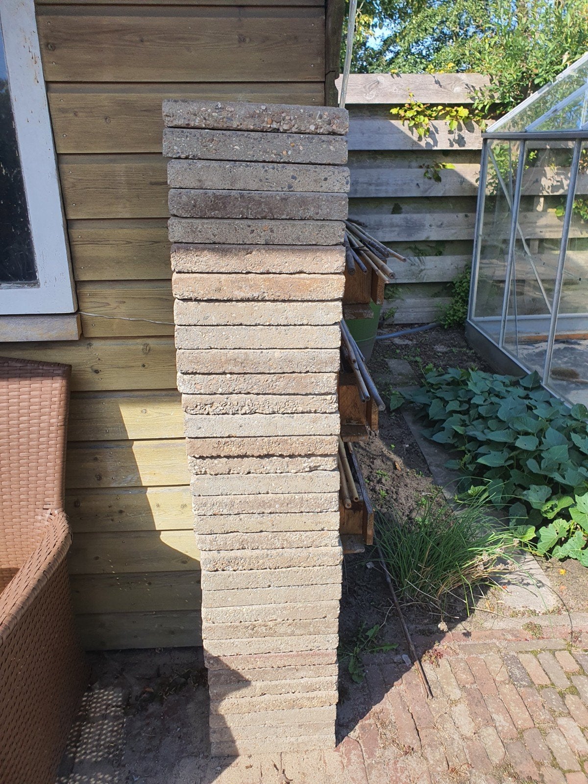 Gebruikte terrastegels, ideaal voor tuin of pad, Tuin en Terras, Ophalen, Gebruikt, 10 m² of meer, Beton