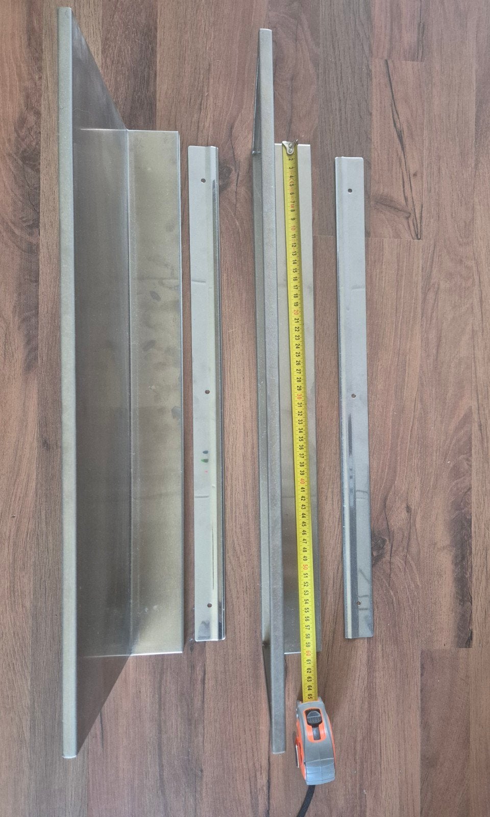 2 RVS Wandplanken met Blinde Bevestiging, Ophalen of Verzenden, Gebruikt