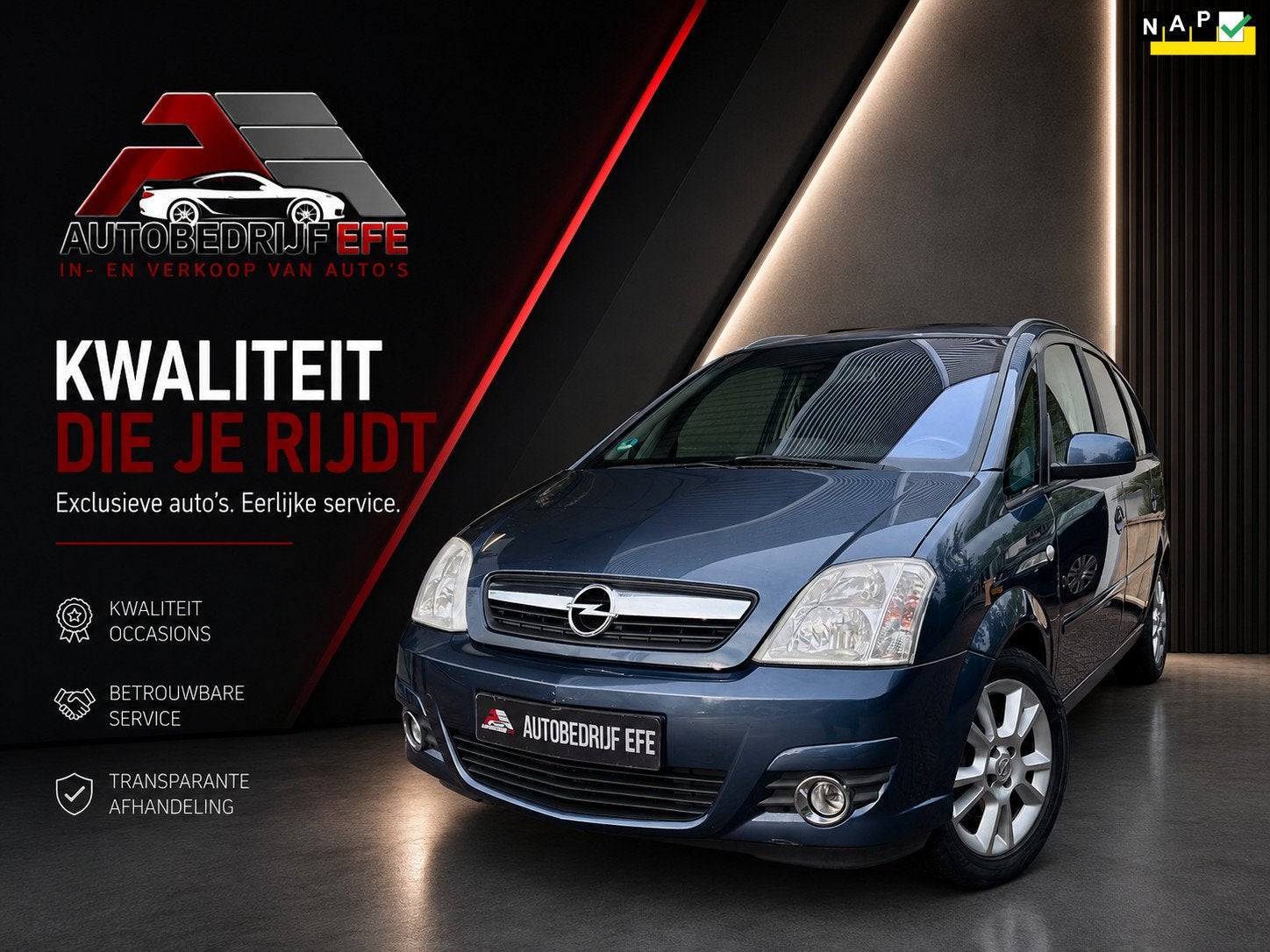 Opel Meriva 1.6-16V Cosmo Airco*Trkhk*sprtvlgn, Auto's, Voorwielaandrijving, 15 km/l, Gebruikt, Zwart