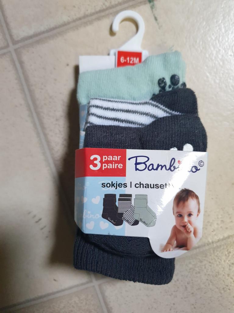 Bambino Sokjes 3-pack 6-12 maanden, Kinderen en Baby's, Babykleding | Schoentjes en Sokjes, Ophalen, Jongetje of Meisje, Nieuw