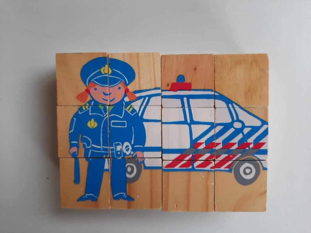 HEMA houten blokken puzzel, Ophalen of Verzenden, Minder dan 10 stukjes, 6 maanden tot 2 jaar