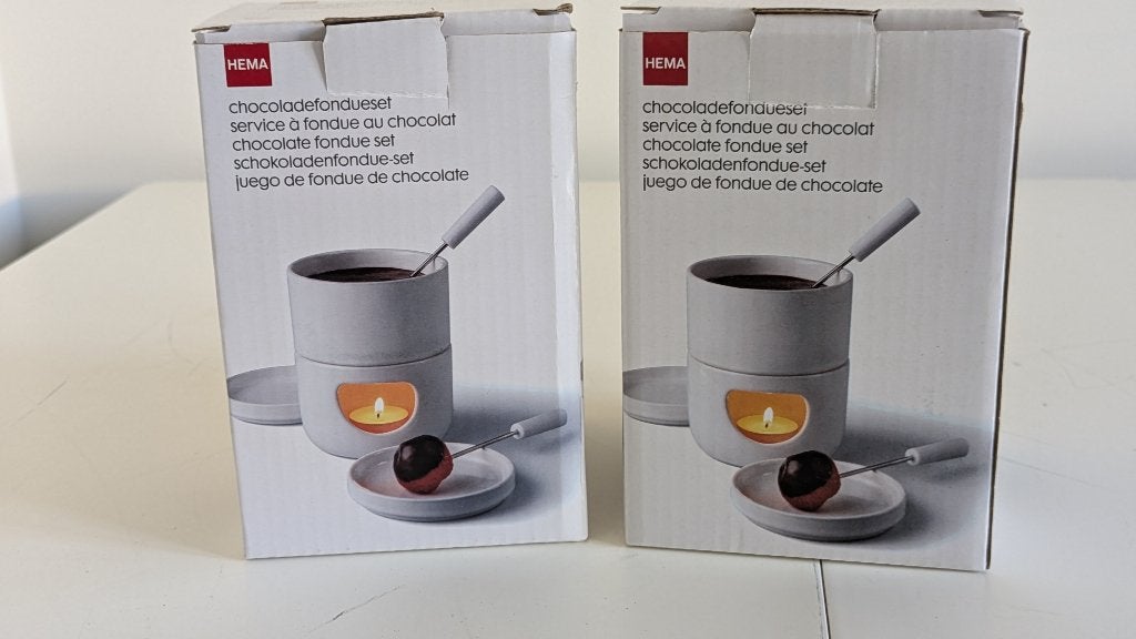 2 stuks chocoladefondueset HEMA, Ophalen, Nieuw, Waxinelicht, Fondueset