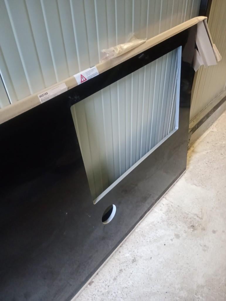 Composiet keukenblad Kemie + inbouw spoelbak Solid, Huis en Inrichting, Keuken | Keukenelementen, Ophalen, 75 cm of meer, Zwart