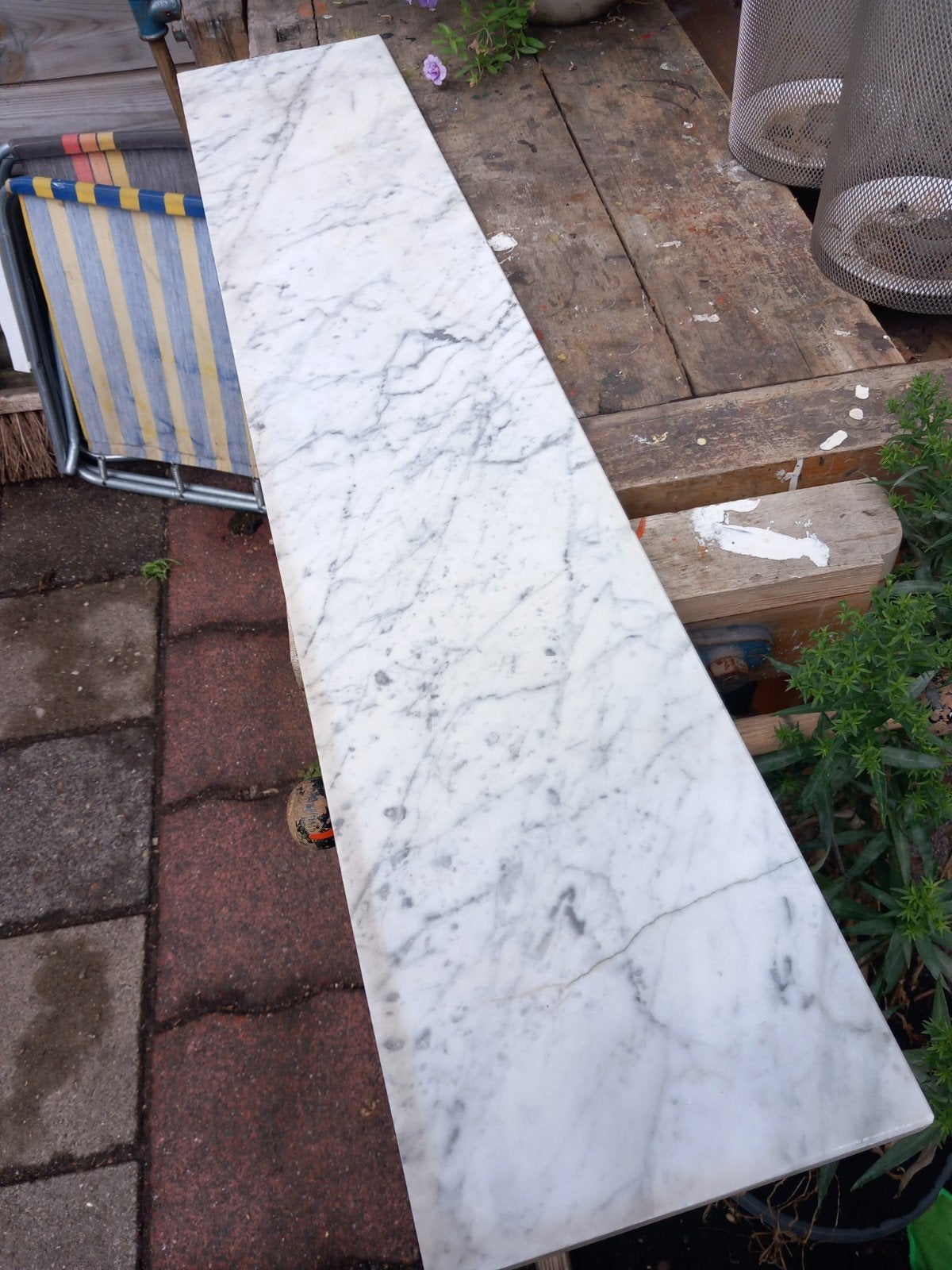 Marmeren vensterbank / plank - 101 cm, Huis en Inrichting, Ophalen, Gebruikt