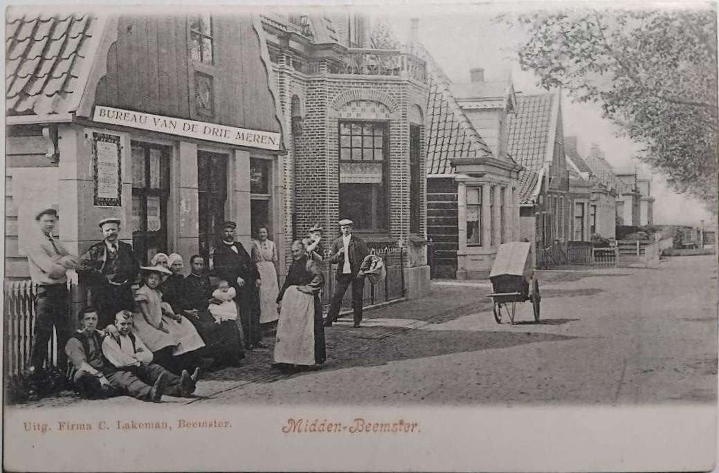 Midden-Beemster (NH) 1906 – Bureau van de Drie Meren, Ophalen of Verzenden, Voor 1920, Gelopen, Noord-Holland
