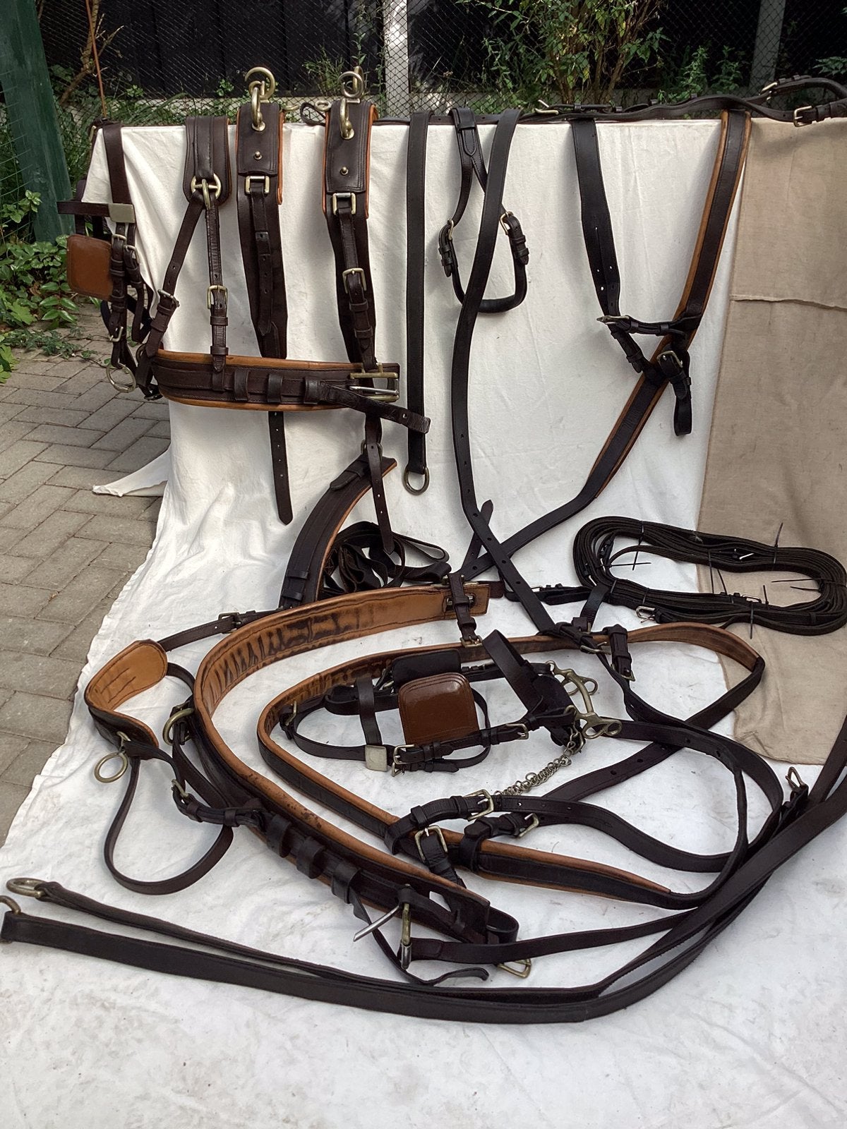 Tweespan  bruin ( maraton) mentuig COB of kleine Full, Dieren en Toebehoren, Paarden en Pony's | Hoofdstellen en Tuigage, Overige disciplines