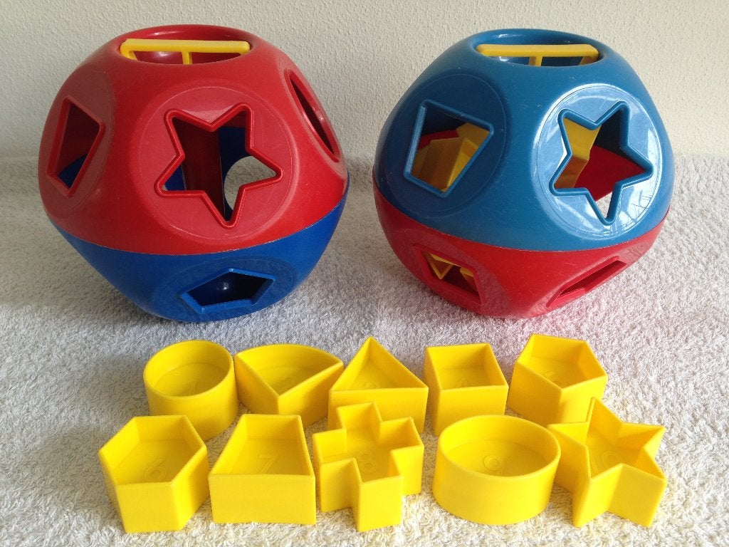 💙Vintage TUPPERWARE HOLLEBOL/vormenbal, compleet!, Huis en Inrichting, Verzenden, Gebruikt, Blauw, Overige typen