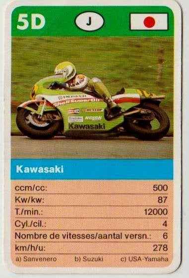 Kwx1158 motorkaartje 5d kawasaki, Ophalen of Verzenden, Nieuw, Motoren