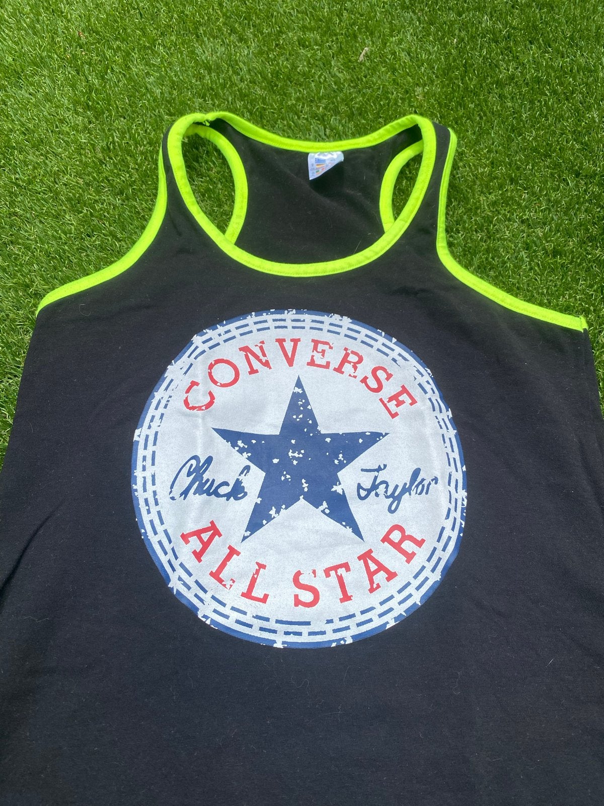 Converse All Star Zwart Neon Groen Tanktop, Maat 38/40 (M), Zwart, Ophalen of Verzenden, Zonder mouw