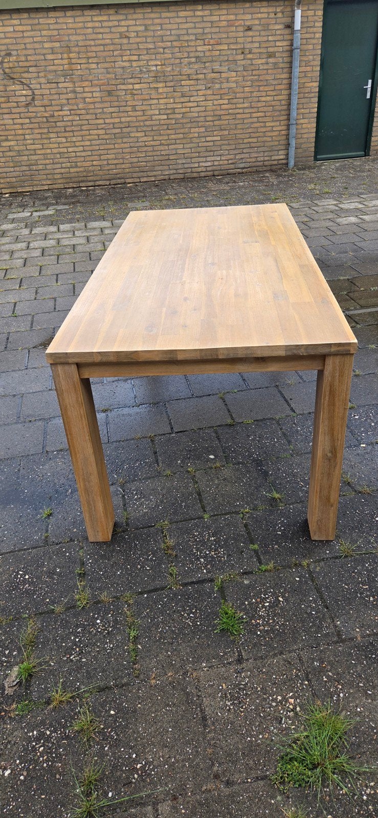 Teakhouten eettafel met  4stoelen, Huis en Inrichting, Tafels | Eettafels, Ophalen, Gebruikt, Teakhout, 50 tot 100 cm