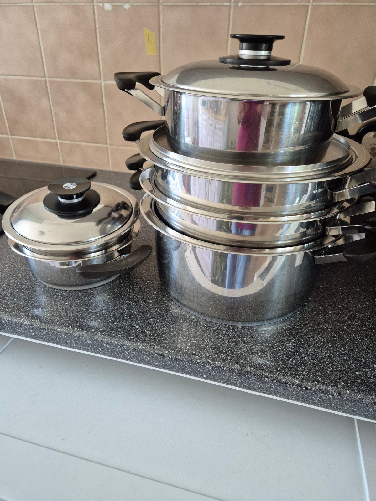 AMC Pannenset - Hoogwaardige RVS Kookpannen, Ophalen, Gebruikt, Pannenset, Rvs