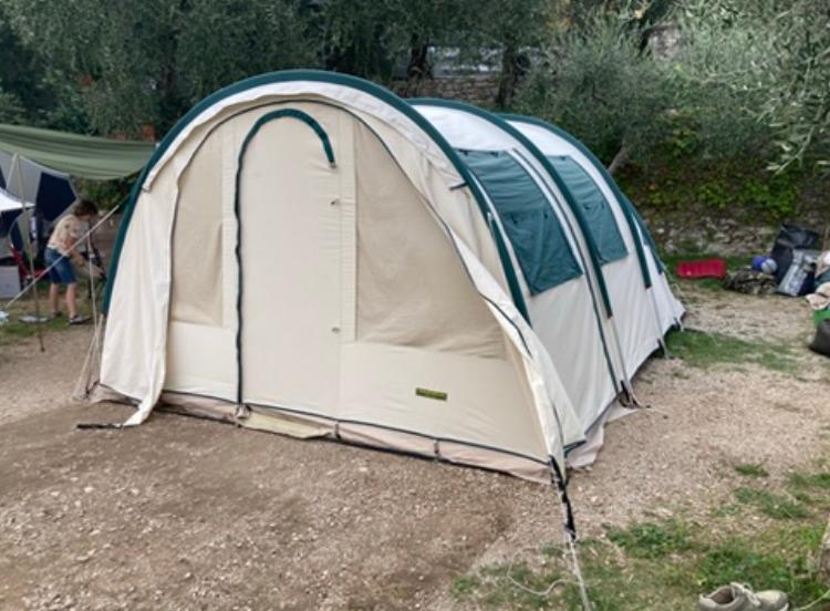 Obelink Tunneltent 5 persoons katoen met luifel, Caravans en Kamperen, Ophalen, Zo goed als nieuw, Tot en met 5