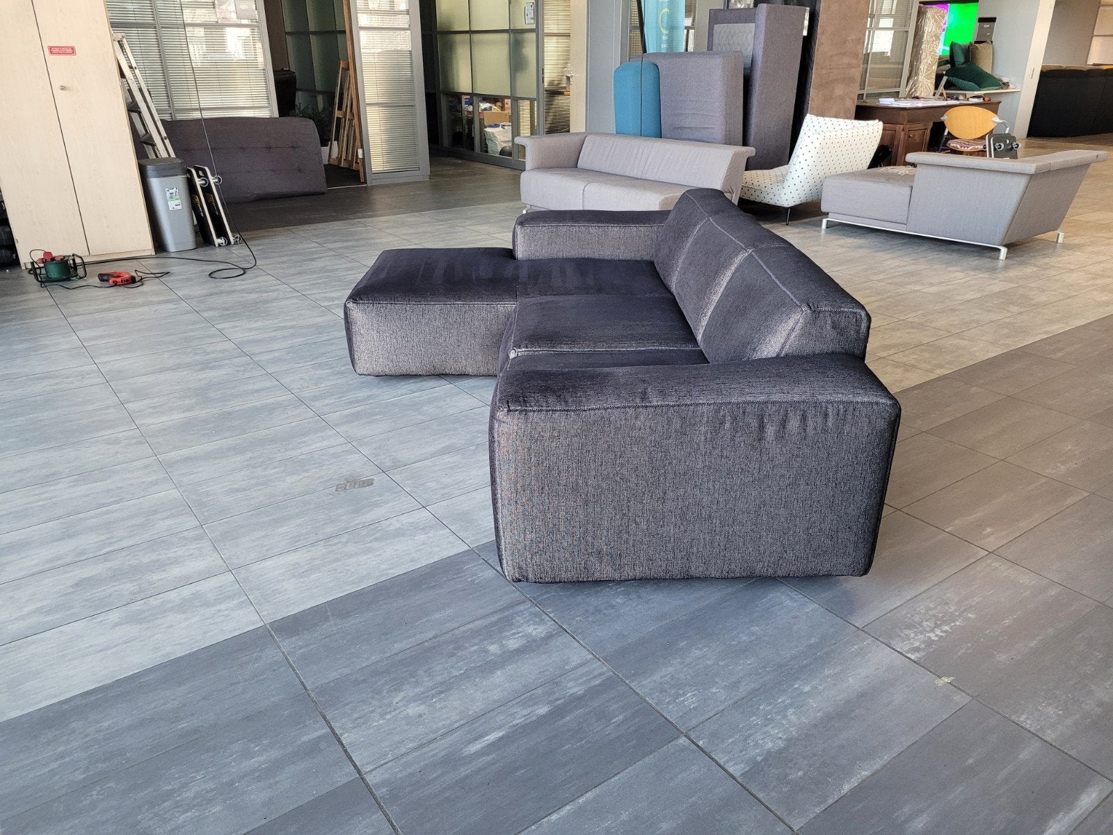 Foto 5 van ✅️️️️️️GEREINIGD zandkleurig zwart hoekbank 255x175 BEZORGEN