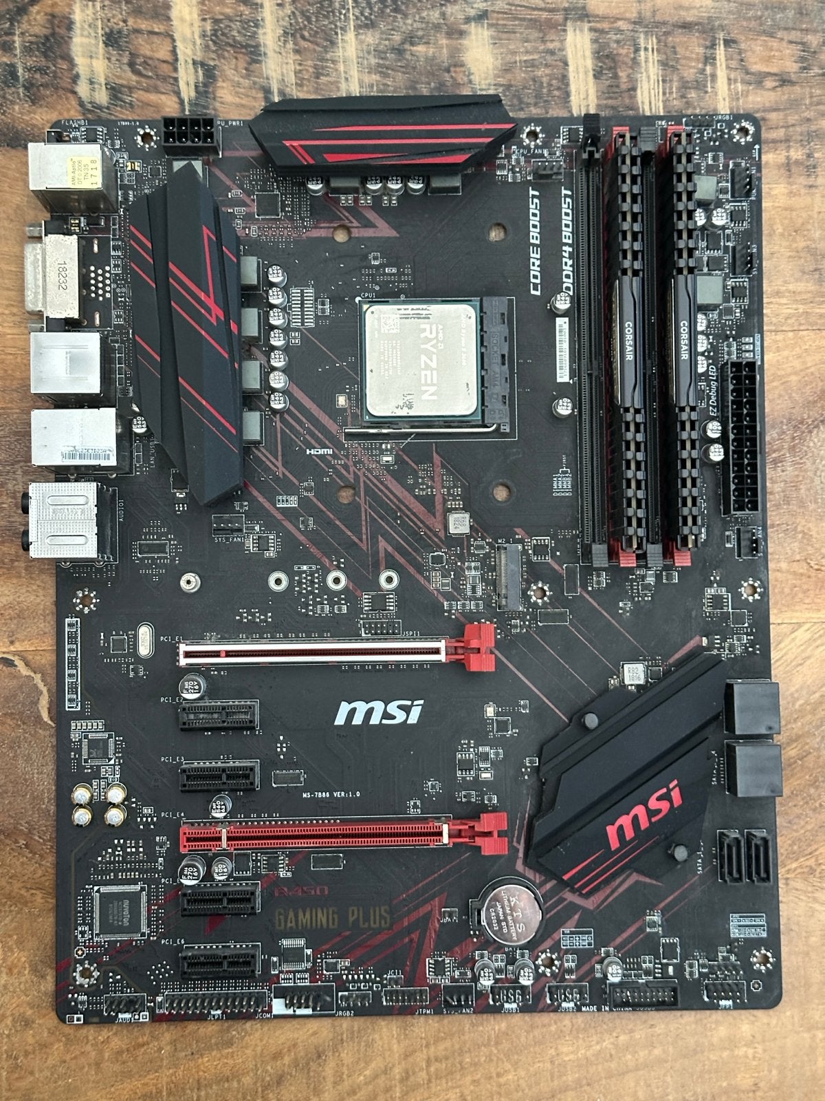 MSI Moederbord set: Ryzen 5, 16GB DDR4 3200Mhz, B450 plus, Gebruikt, DDR4, Ophalen of Verzenden, Desktop