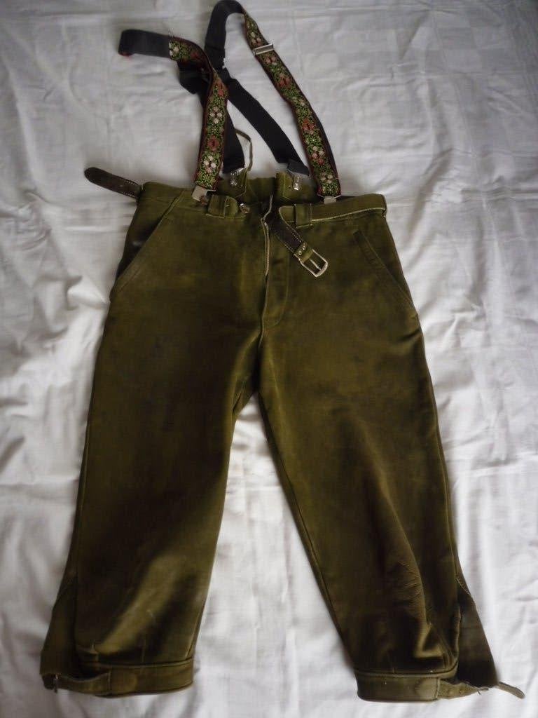 Echte Lederhose 152 met trachten blouse 152 rode ruit, Ophalen, Zo goed als nieuw, Jongen, Overhemd of Blouse