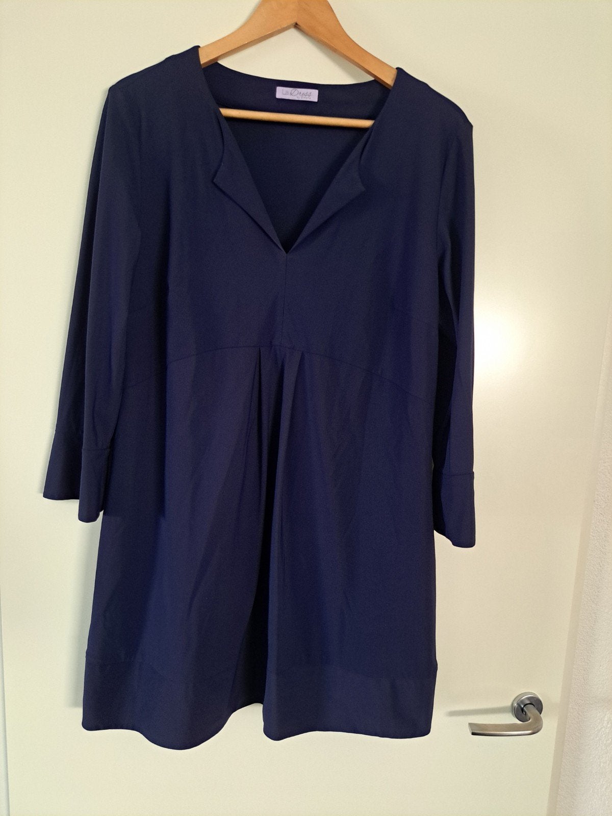 LaDress Donkerblauwe tuniek met driekwart mouw en zakken XL, Blauw, Maat 46/48 (XL) of groter, Ophalen of Verzenden, Zo goed als nieuw