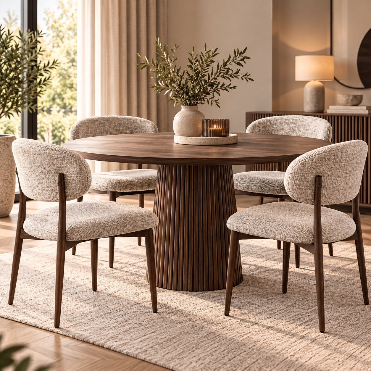 Foto 2 van Eetkamerstoelen | Japandi stijl | Beige & Taupe | €69,99 |