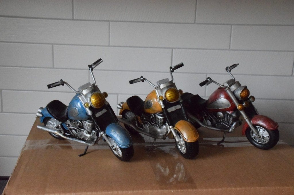 3x Polystone Chopper Motorfietsen - Decoratie, Ophalen, Nieuw, Overige typen